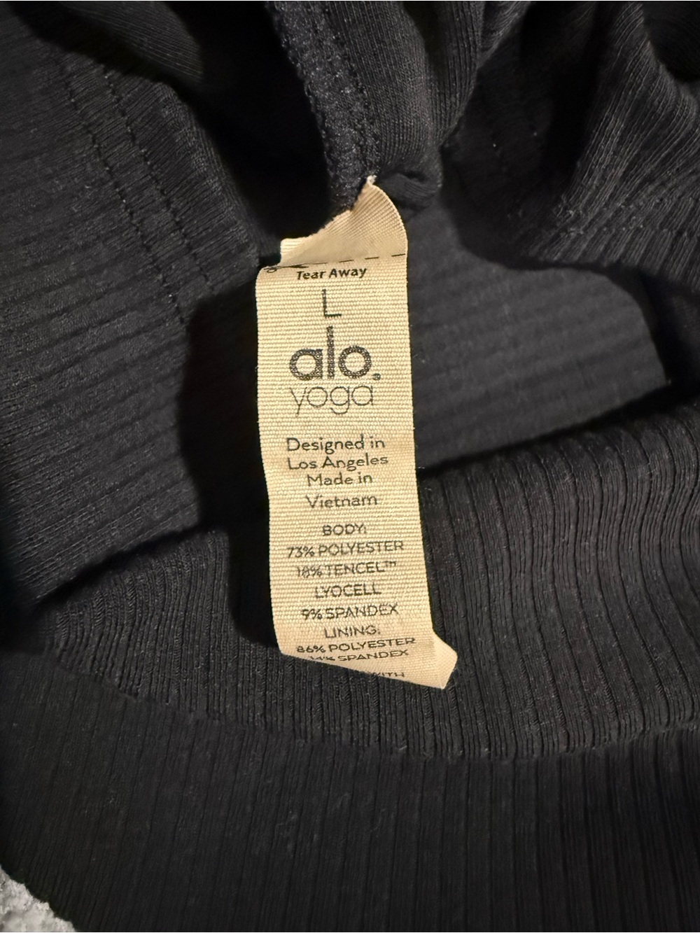 ALO Yoga Black Ribbed High-Neck Racerback Tank - Picture 4 of 5